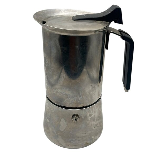Vintage 1960s Acero Espresso Coffee Percolator Inox 18/10 Stainless Steel Italy